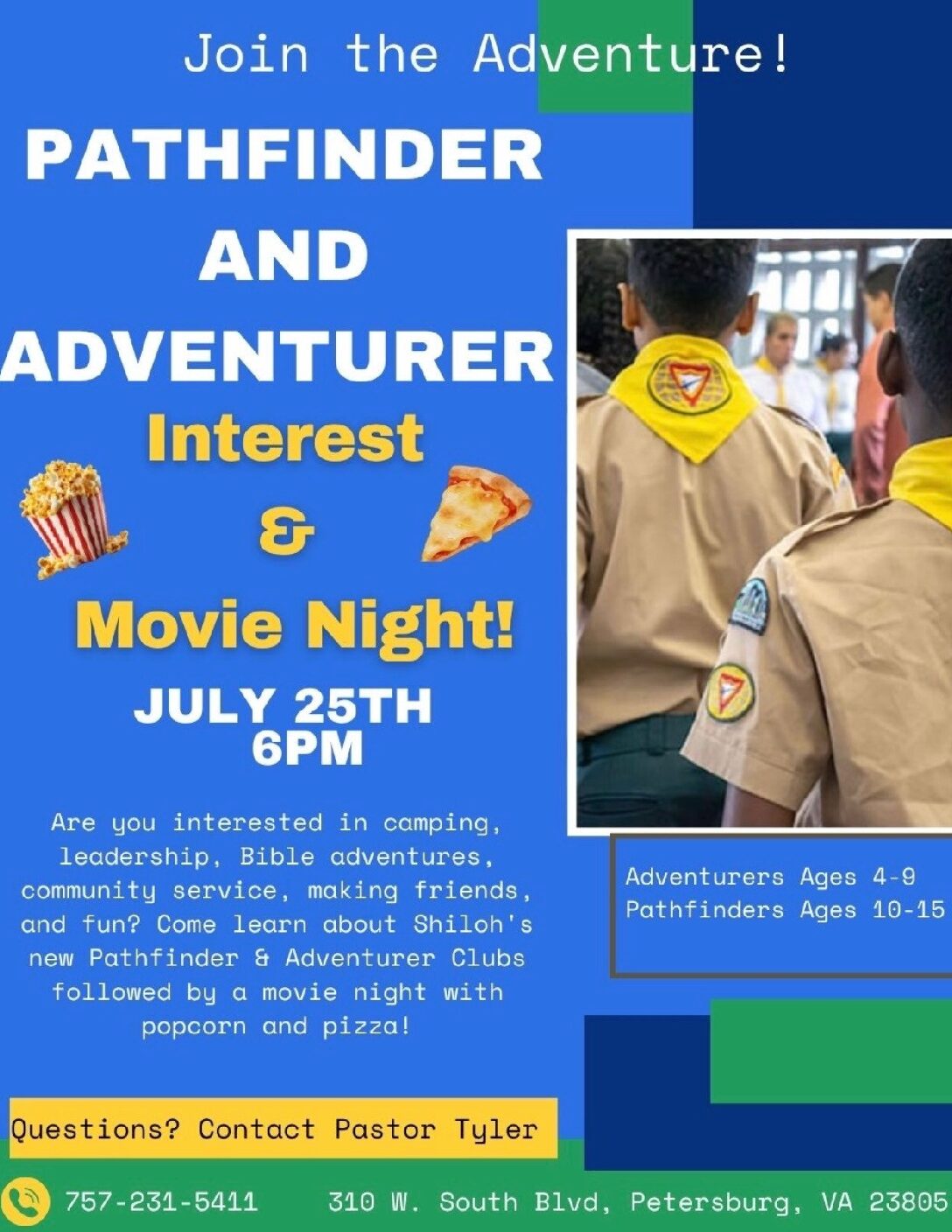 Adventurer Interest Meeting and Movie Night