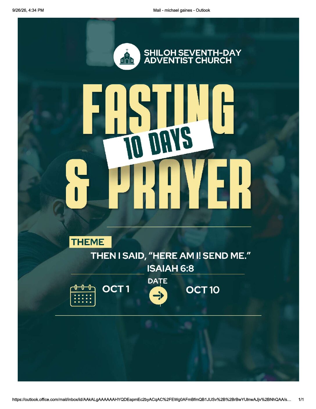 10 Days of Fasting and Prayer